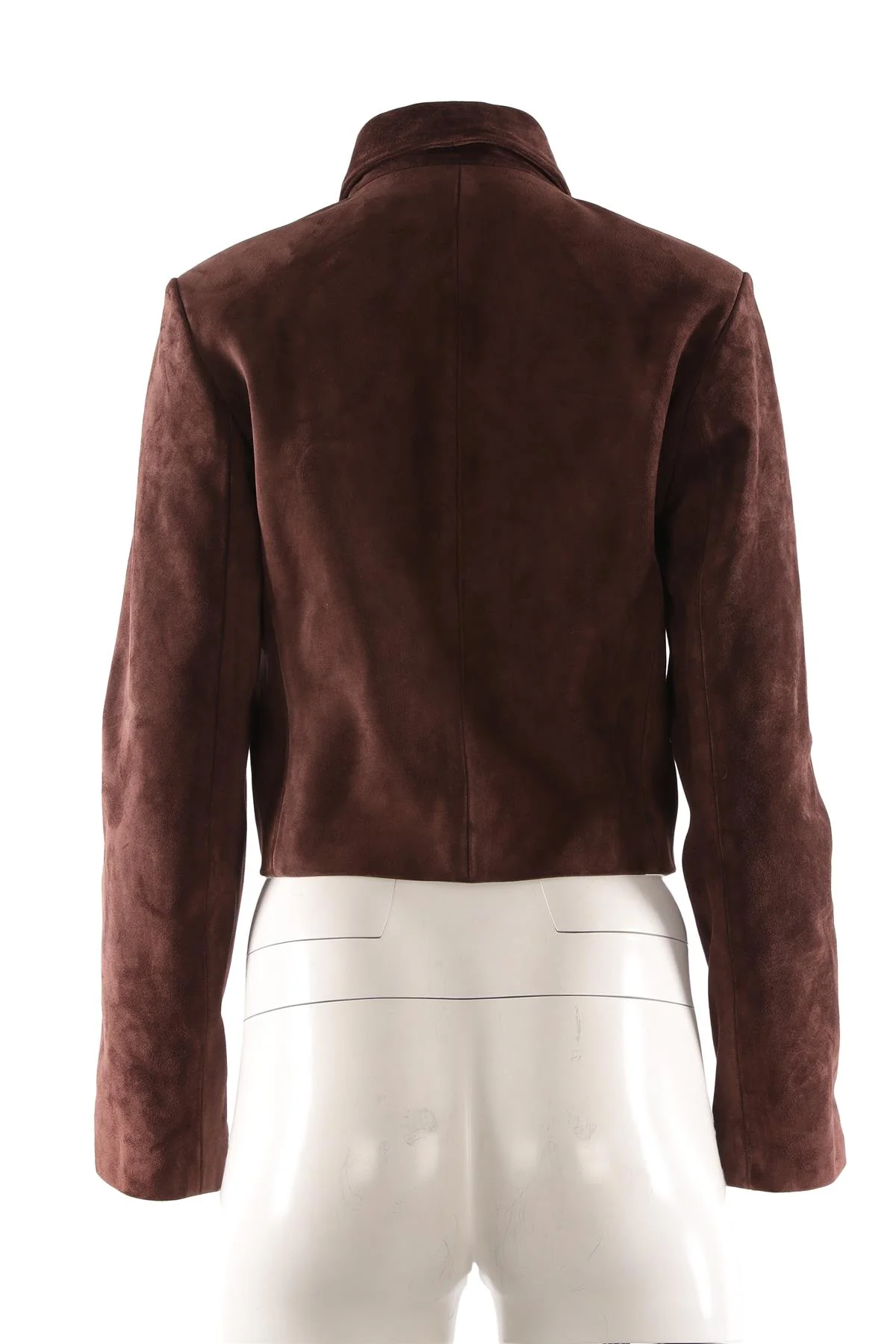 NOUR HAMMOUR BROWN SUEDE JACKET IT 36 - Image 4
