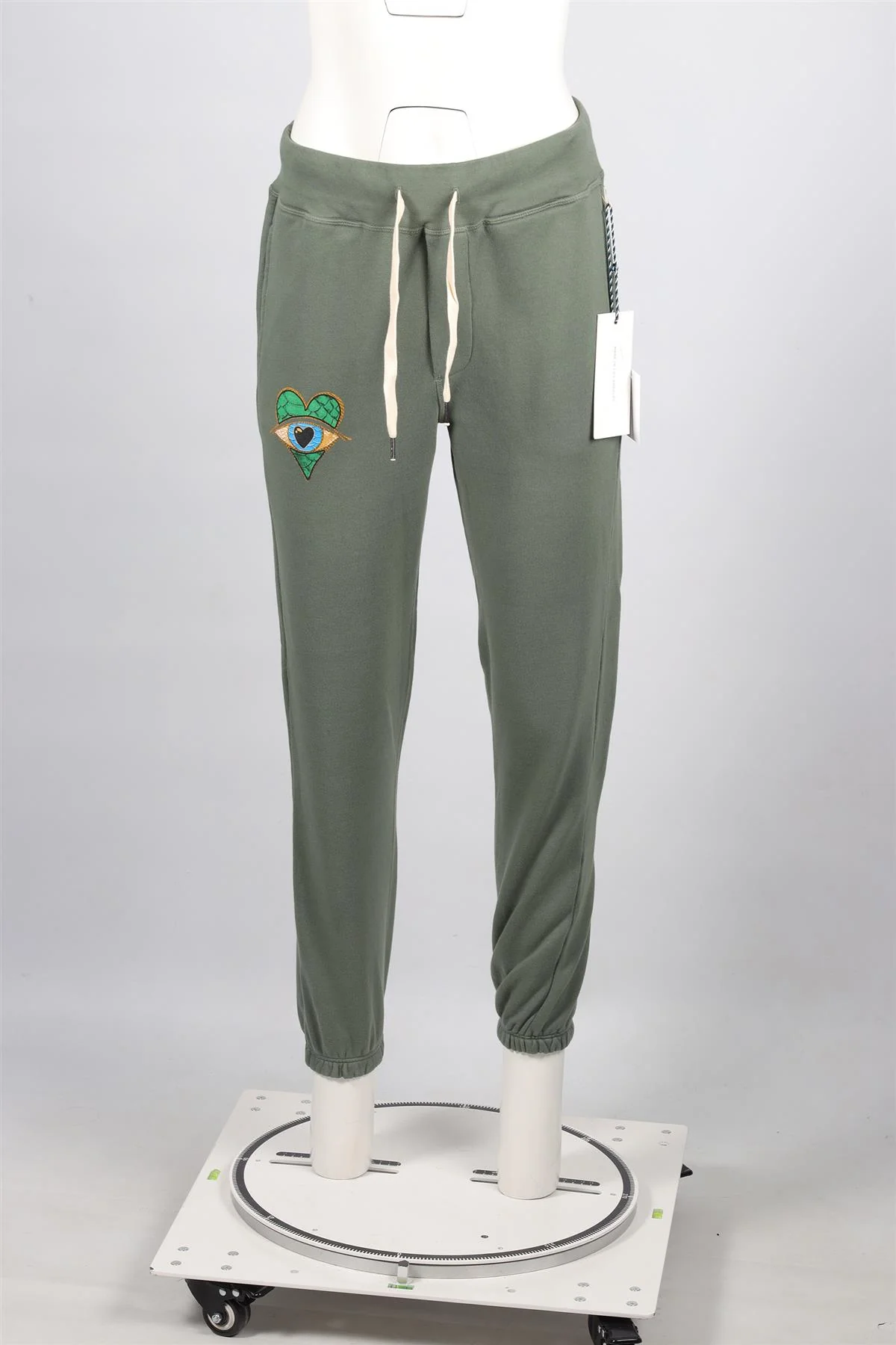 NSF + JACQUIE AICHE GREEN COTTON TRACK PANTS SMALL - Image 2
