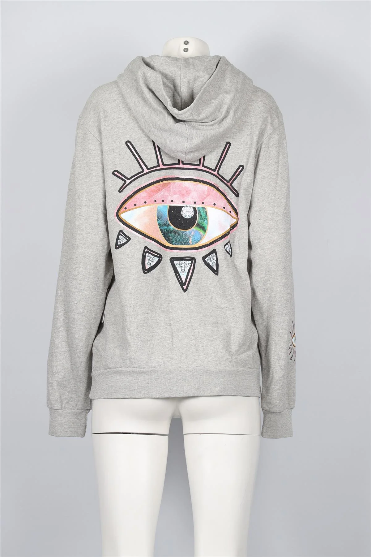 NSF + JACQUIE AICHE GREY COTTON HOODIE SMALL - Image 4