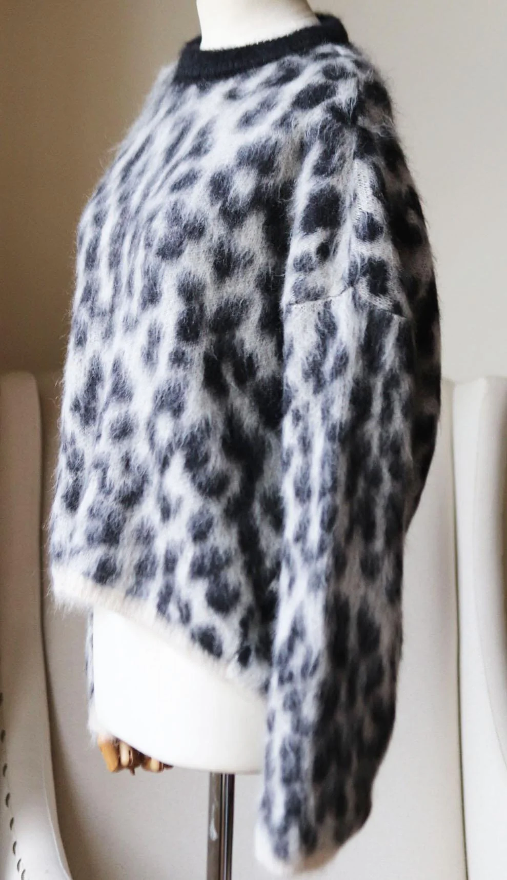 NUDE LEOPARD PRINT MOHAIR AND WOOL BLEND SWEATER IT 44 UK 12 - Image 3