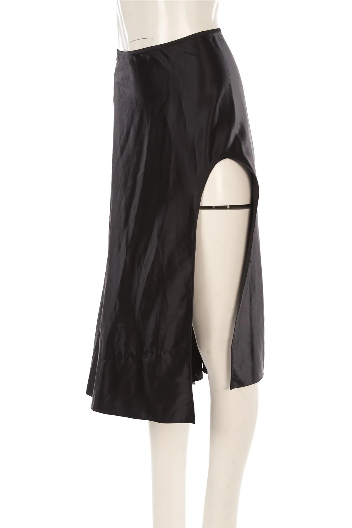 NUÉ STUDIO BLACK SATIN MIDI SKIRT XSMALL - Image 3