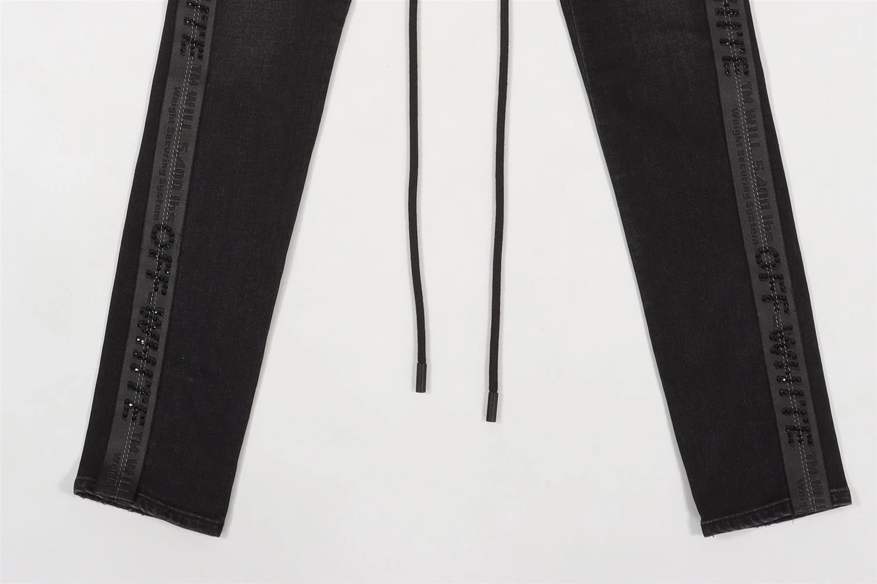 OFF-WHITE BLACK MID RISE SKINNY JEANS W25 UK 6-8 - Image 3