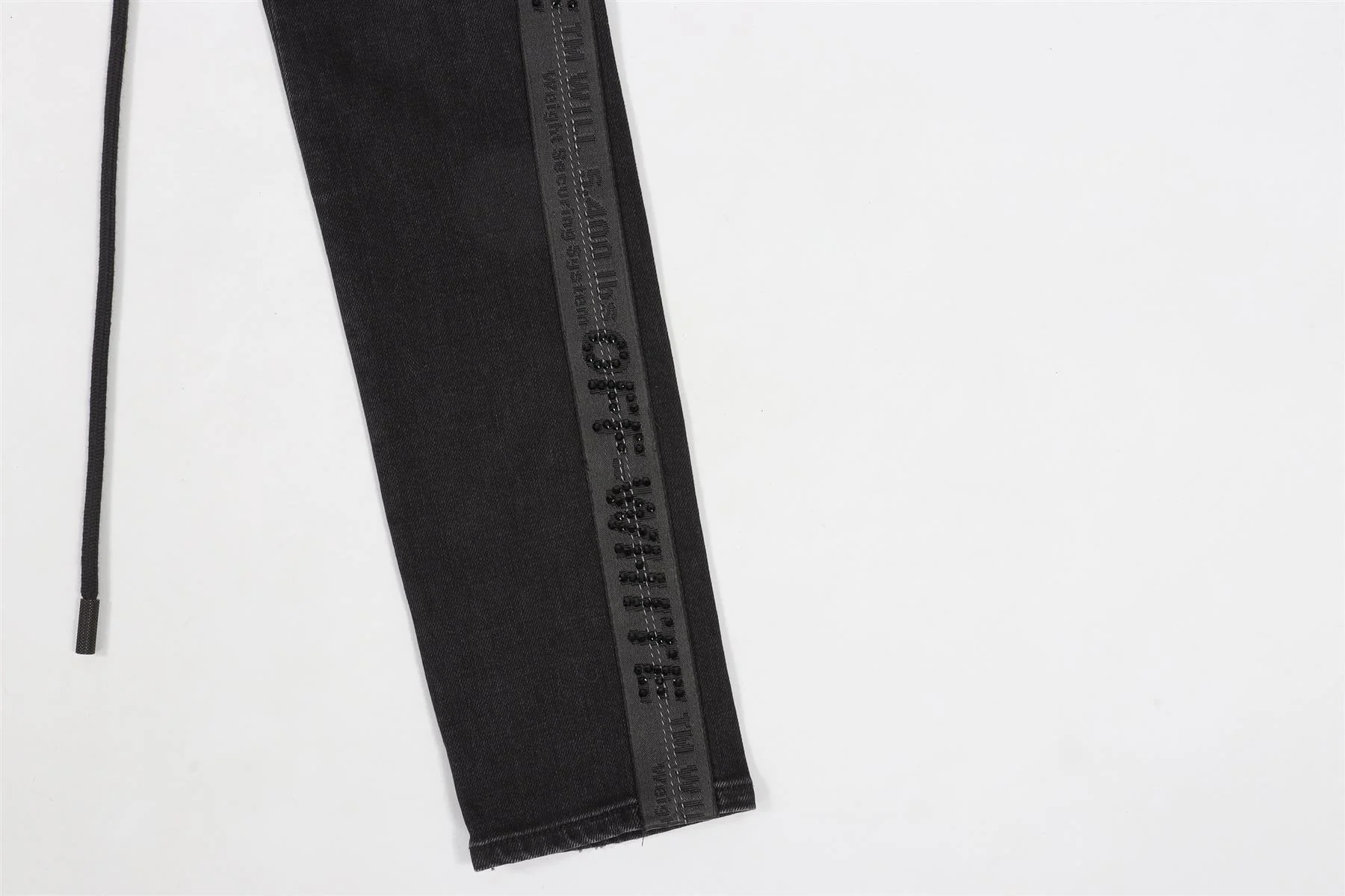 OFF-WHITE BLACK MID RISE SKINNY JEANS W25 UK 6-8 - Image 4