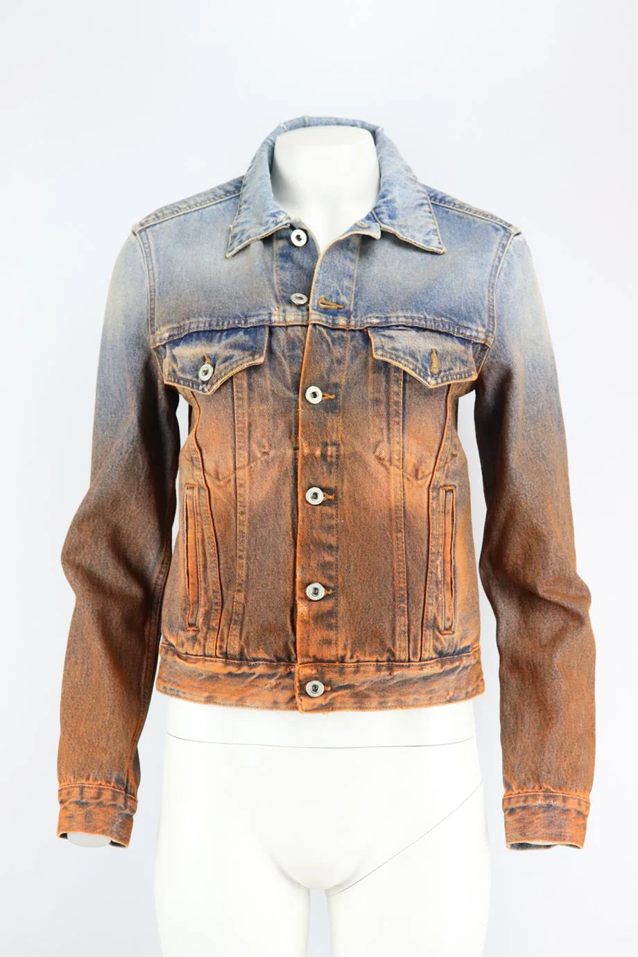 OFF-WHITE C/O VIRGIL ABLOH PRINTED DENIM JACKET IT 40 UK 8 - Image 2