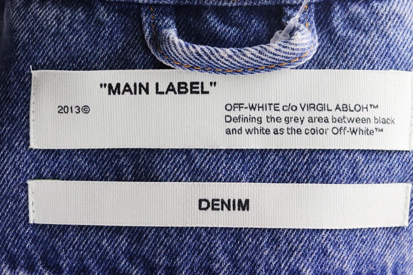 OFF-WHITE C/O VIRGIL ABLOH PRINTED DENIM JACKET IT 40 UK 8 - Image 5
