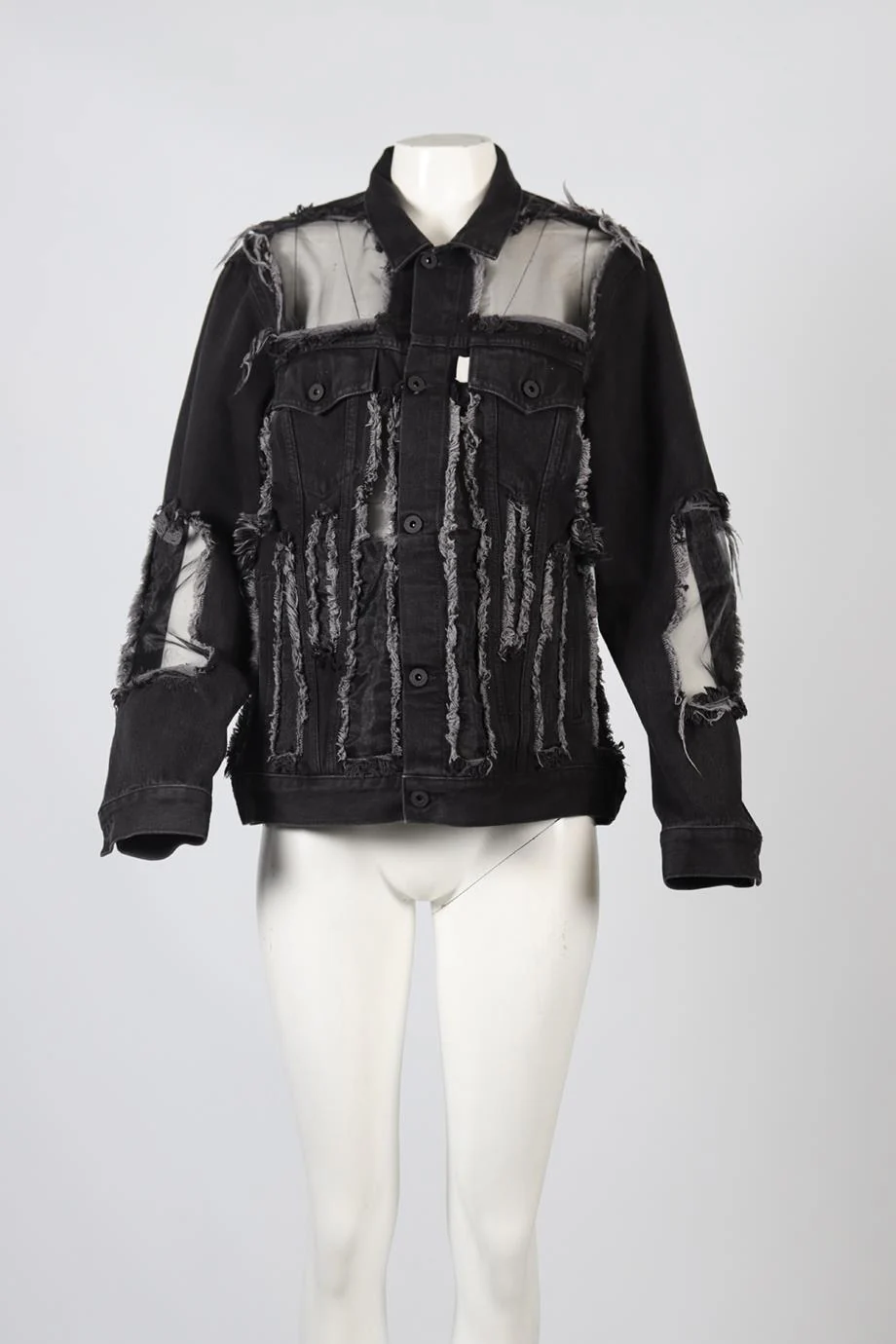 OFF-WHITE C/O VIRGIL ABLOH TULLE AND DENIM JACKET SMALL - Image 2