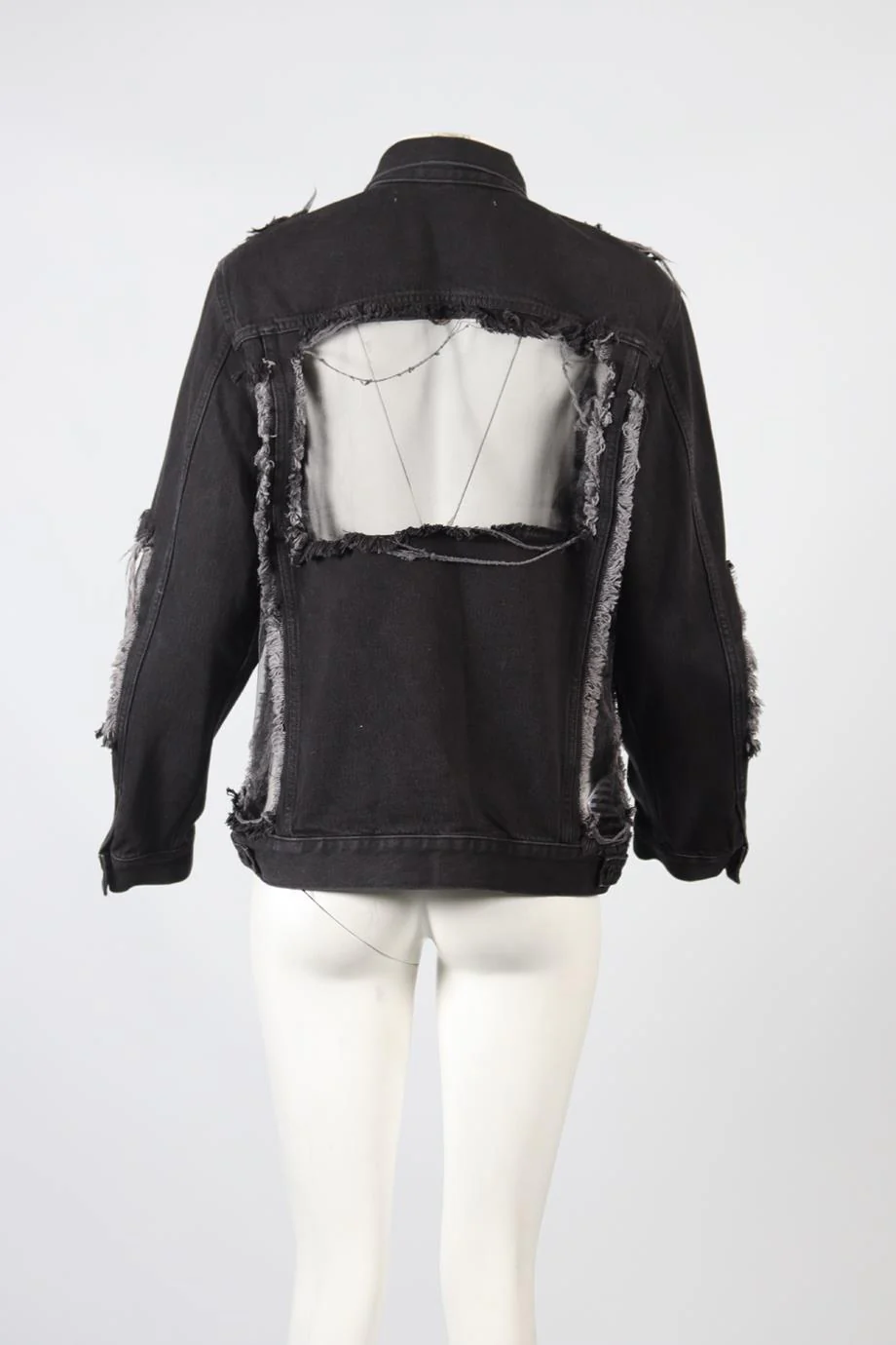 OFF-WHITE C/O VIRGIL ABLOH TULLE AND DENIM JACKET SMALL - Image 4