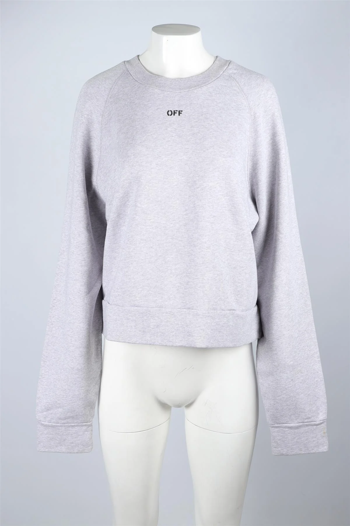 OFF-WHITE GREY COTTON SWEATSHIRT MEDIUM - Image 2