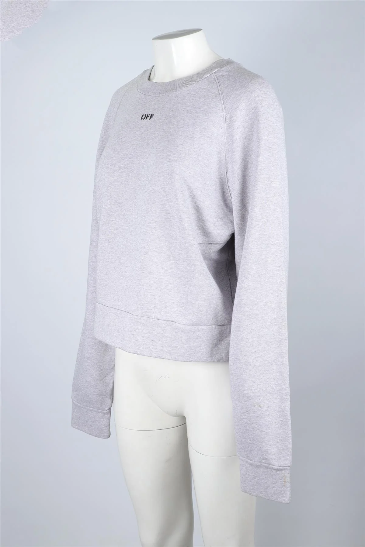 OFF-WHITE GREY COTTON SWEATSHIRT MEDIUM - Image 3
