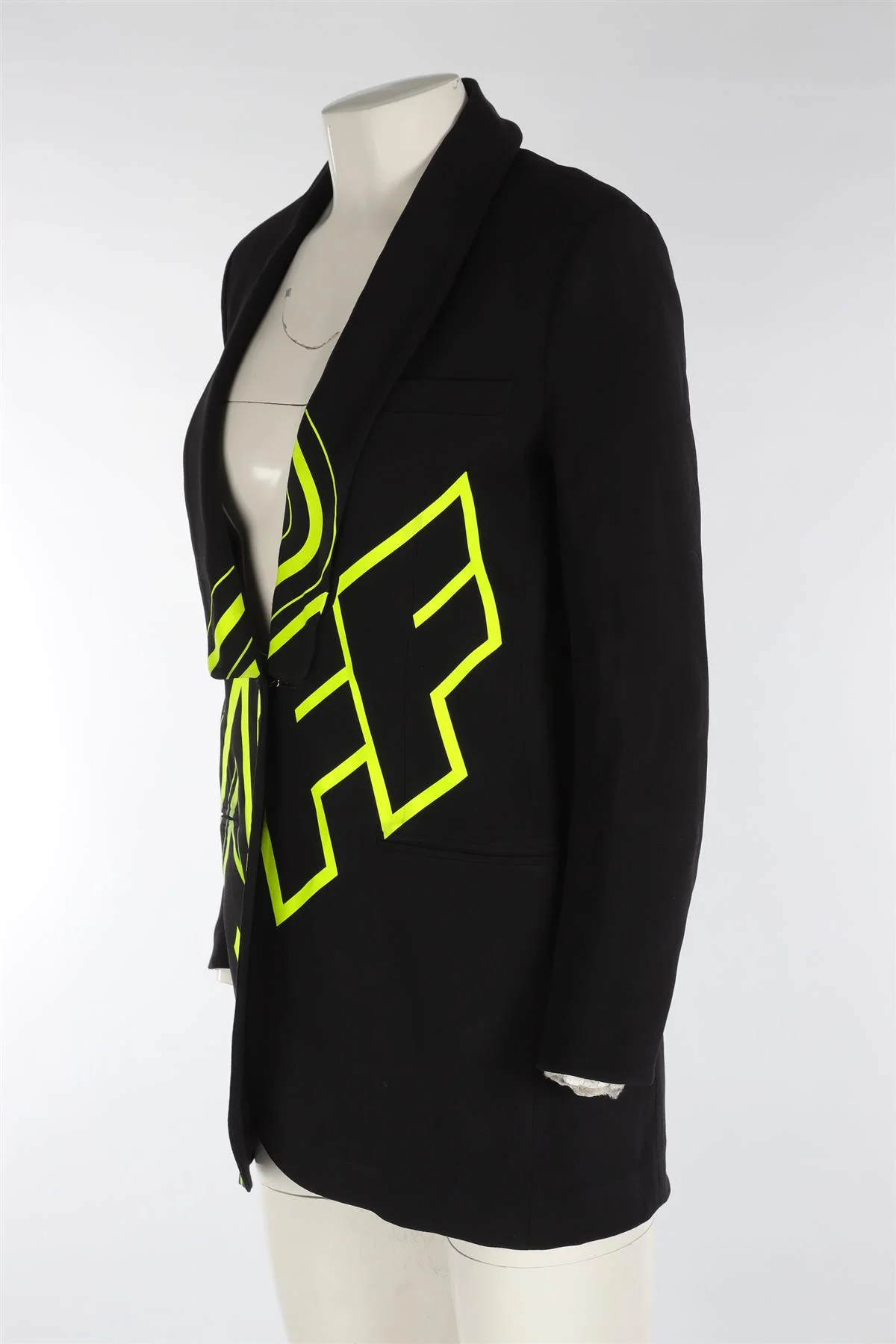 OFF WHITE + VIRGIL ABLOH BLACK TWILL BLAZER IT 40 UK 8 - Image 3