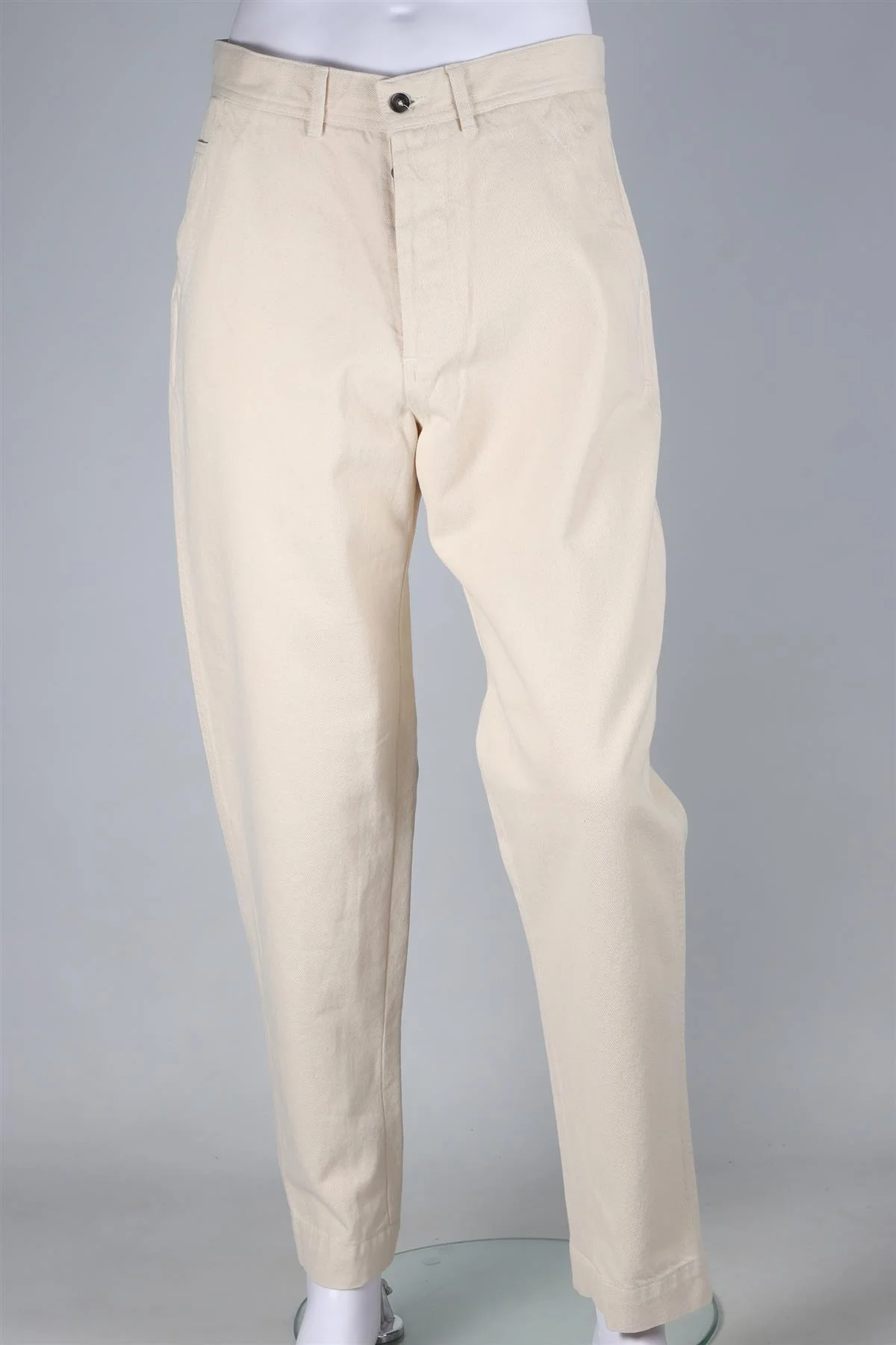 OFFICINE GENERALE CREAM MEN'S COTTON STRAIGHT LEG PANTS UK/US W30 - Image 2