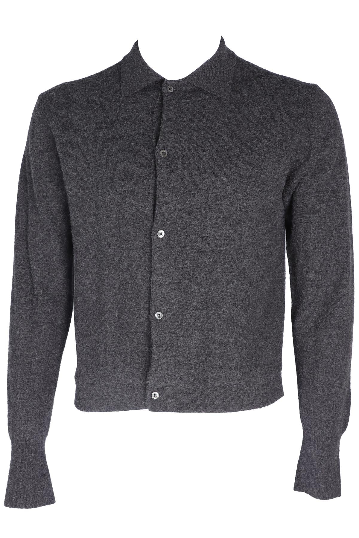OFFICINE GENERALE GREY MEN'S WOOL CARDIGAN MEDIUM