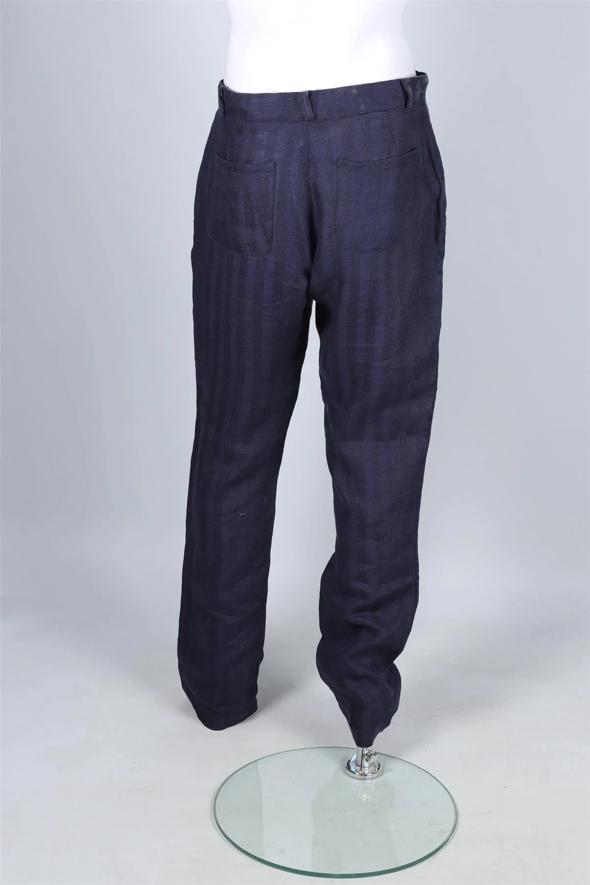 OLIVER SPENCER NAVY MEN'S LINEN STRAIGHT LEG PANTS UK/US WAIST 30 - Image 4