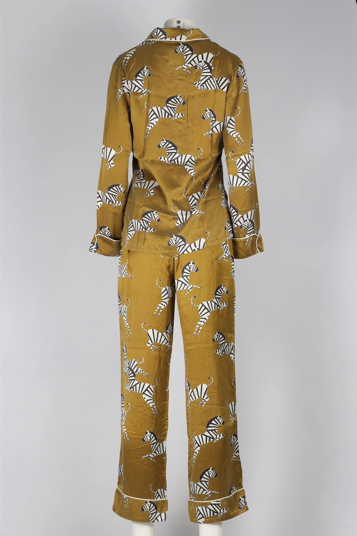 OLIVIA VAN HALLE GREEN SILK PYJAMA SET US 2 UK 6 - Image 4