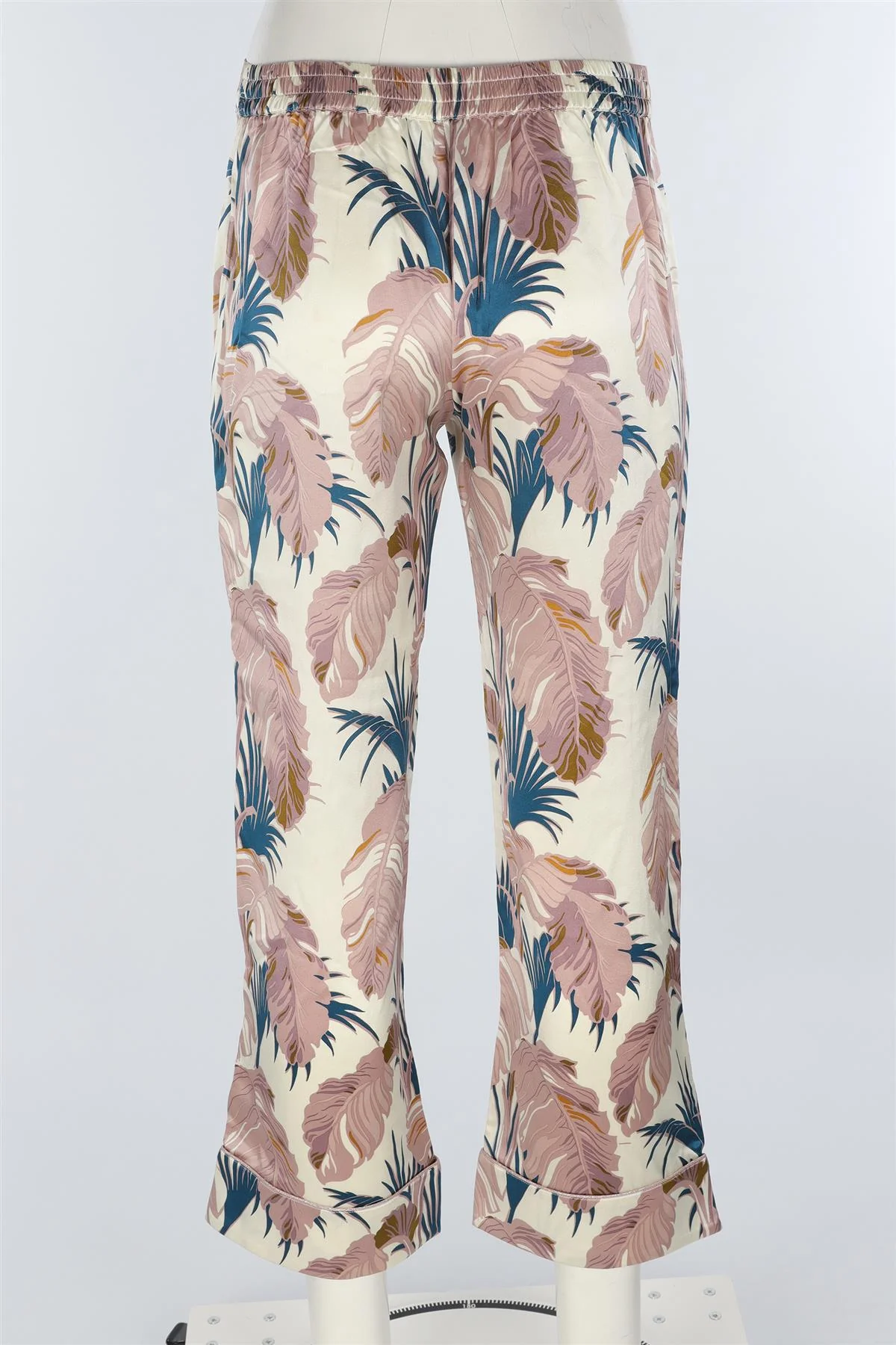 OLIVIA VON HALLE MULTI SILK STRAIGHT LEG PANTS UK 8 - Image 4