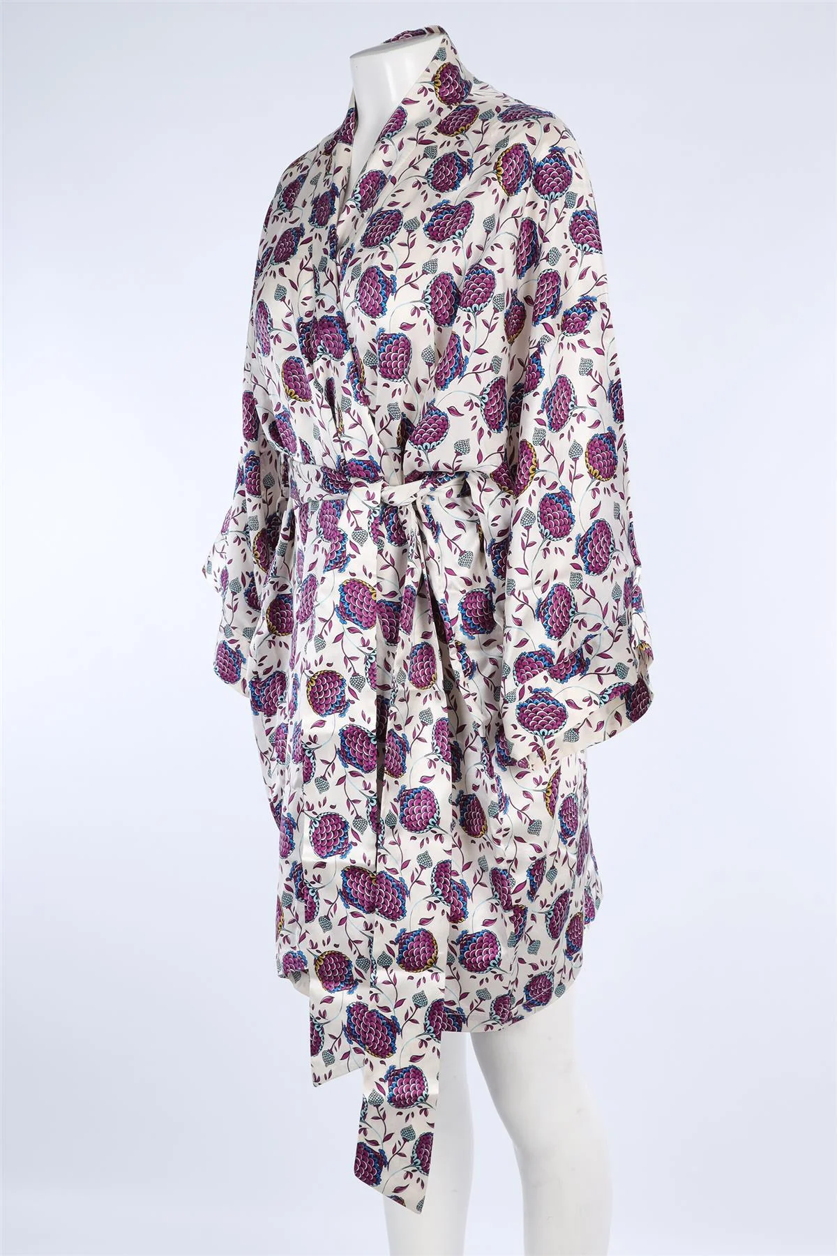 OLIVIA VON HALLE WHITE SILK ROBE ONE SIZE - Image 3