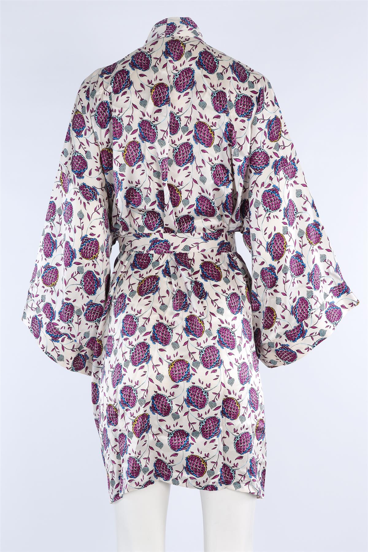 OLIVIA VON HALLE WHITE SILK ROBE ONE SIZE - Image 4