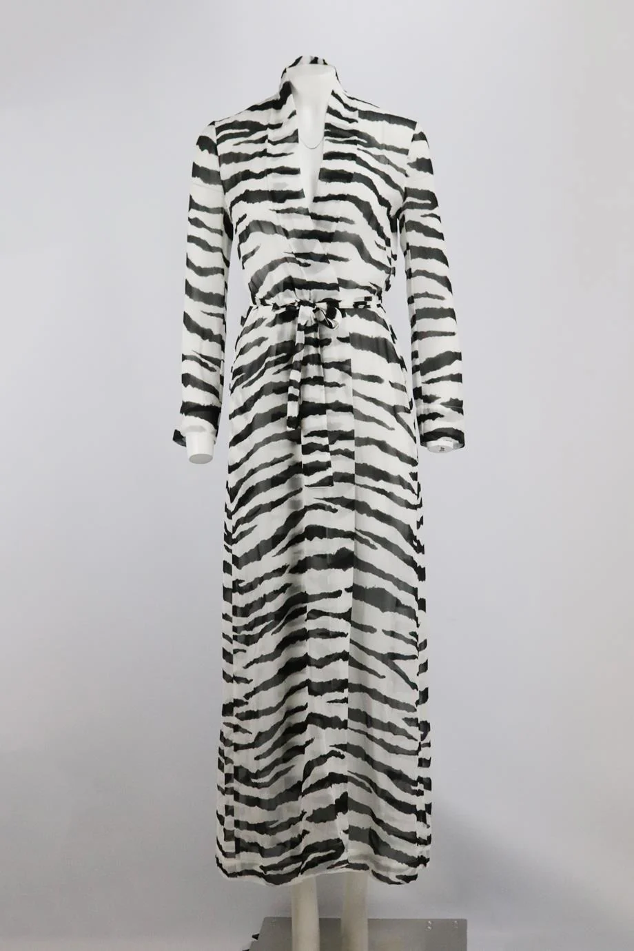 ON THE ISLAND BELTED PRINTED SILK ROBE IT 46 UK 14 - Image 5