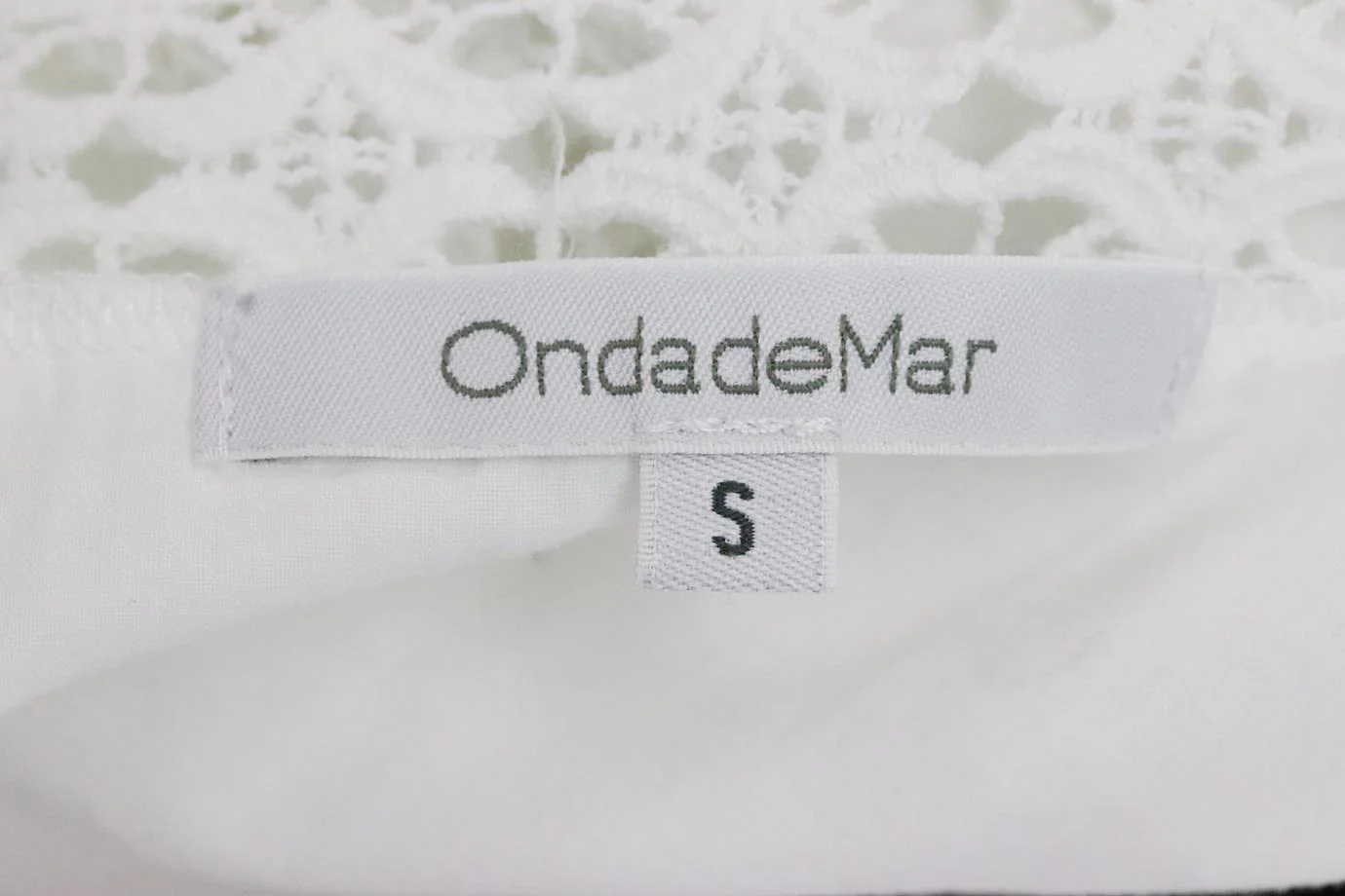 ONDADEMAR CROCHET TRIMMED COTTON MINI DRESS SMALL - Image 5