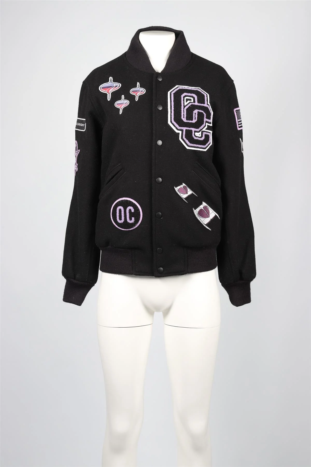 OPENING CEREMONY BLACK WOOL BLEND BOMBER JACKET SMALL - Image 2
