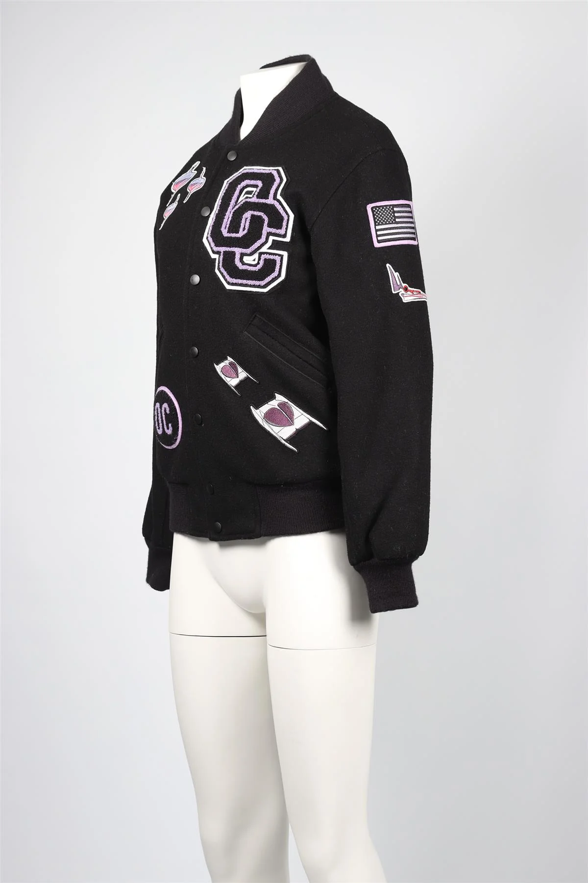 OPENING CEREMONY BLACK WOOL BLEND BOMBER JACKET SMALL - Image 3