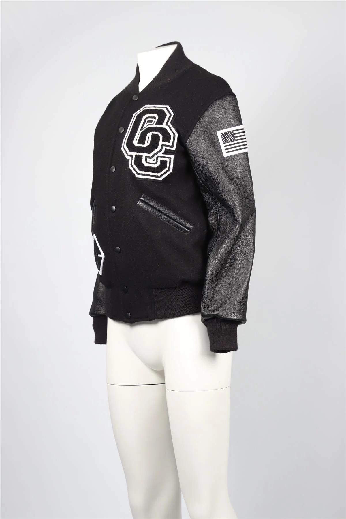 OPENING CEREMONY BLACK WOOL BLEND BOMBER JACKET XSMALL - Image 4