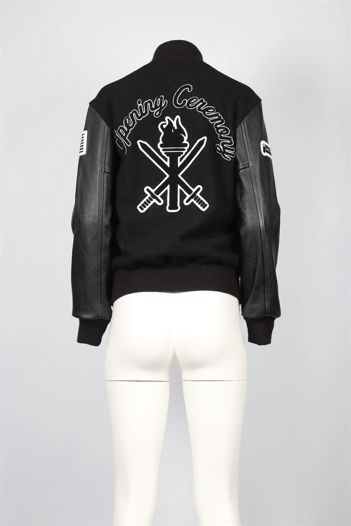 OPENING CEREMONY BLACK WOOL BLEND BOMBER JACKET XSMALL - Image 5