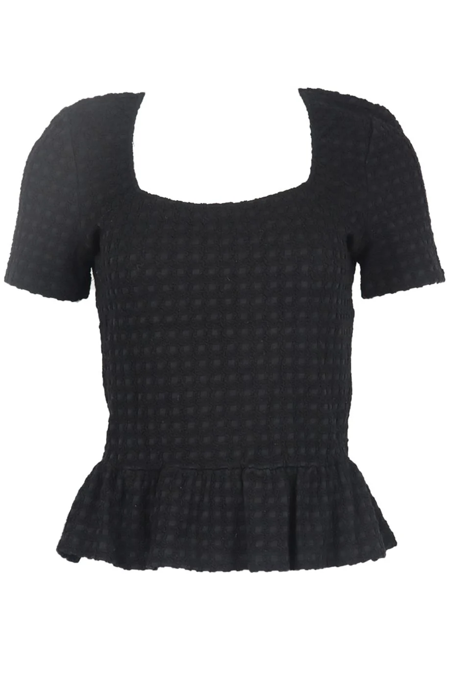 OPENING CEREMONY STRETCH KNIT PEPLUM TOP LARGE