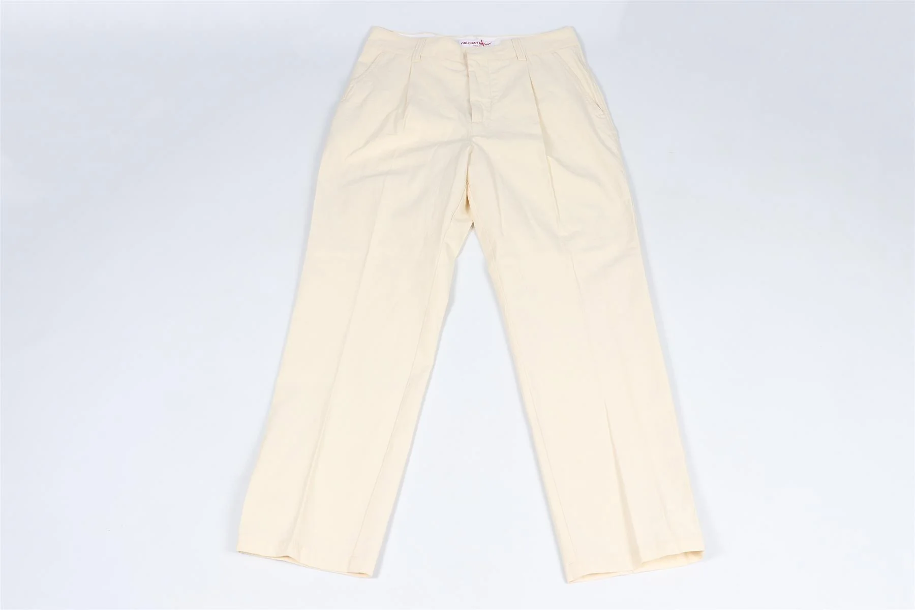 ORLEBAR BROWN CREAM MEN'S COTTON STRAIGHT LEG PANTS W30 - Image 2