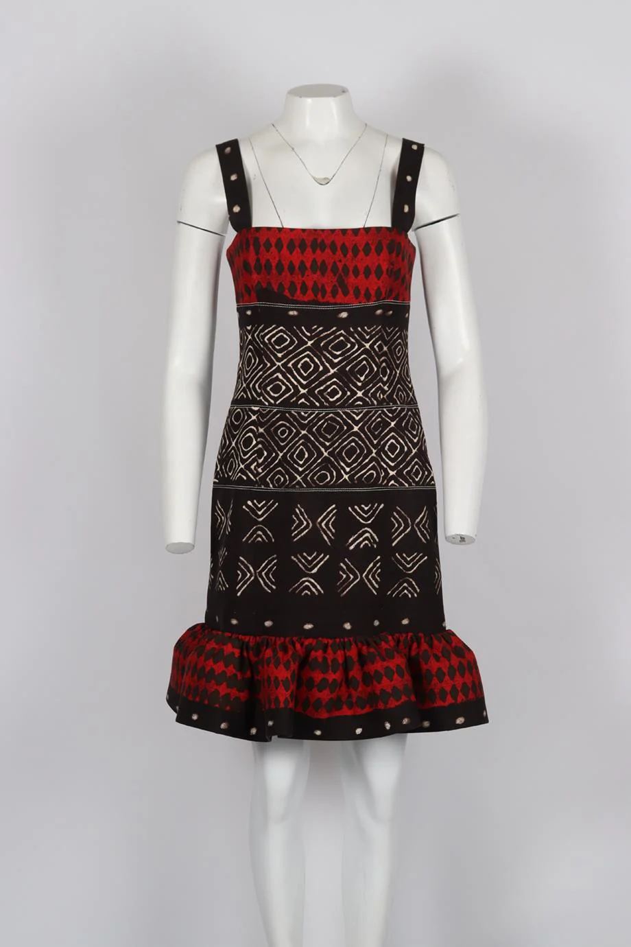 OSCAR DE LA RENTA 2008 PRINTED COTTON BLEND DRESS US 6 UK 10 - Image 2