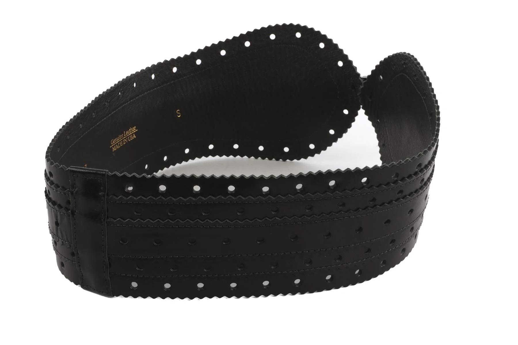 OSCAR DE LA RENTA BLACK LEATHER WAIST BELT SMALL - Image 4