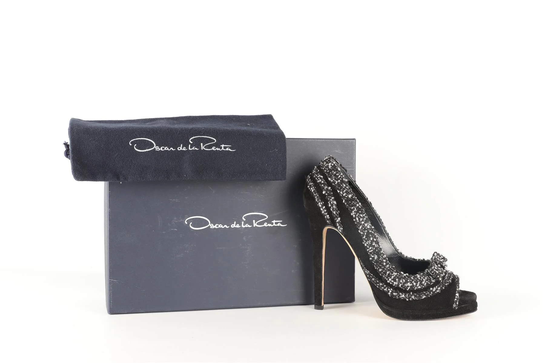 OSCAR DE LA RENTA BLACK SUEDE PUMPS EU 38.5 UK 5.5 US 8.5 - Image 7