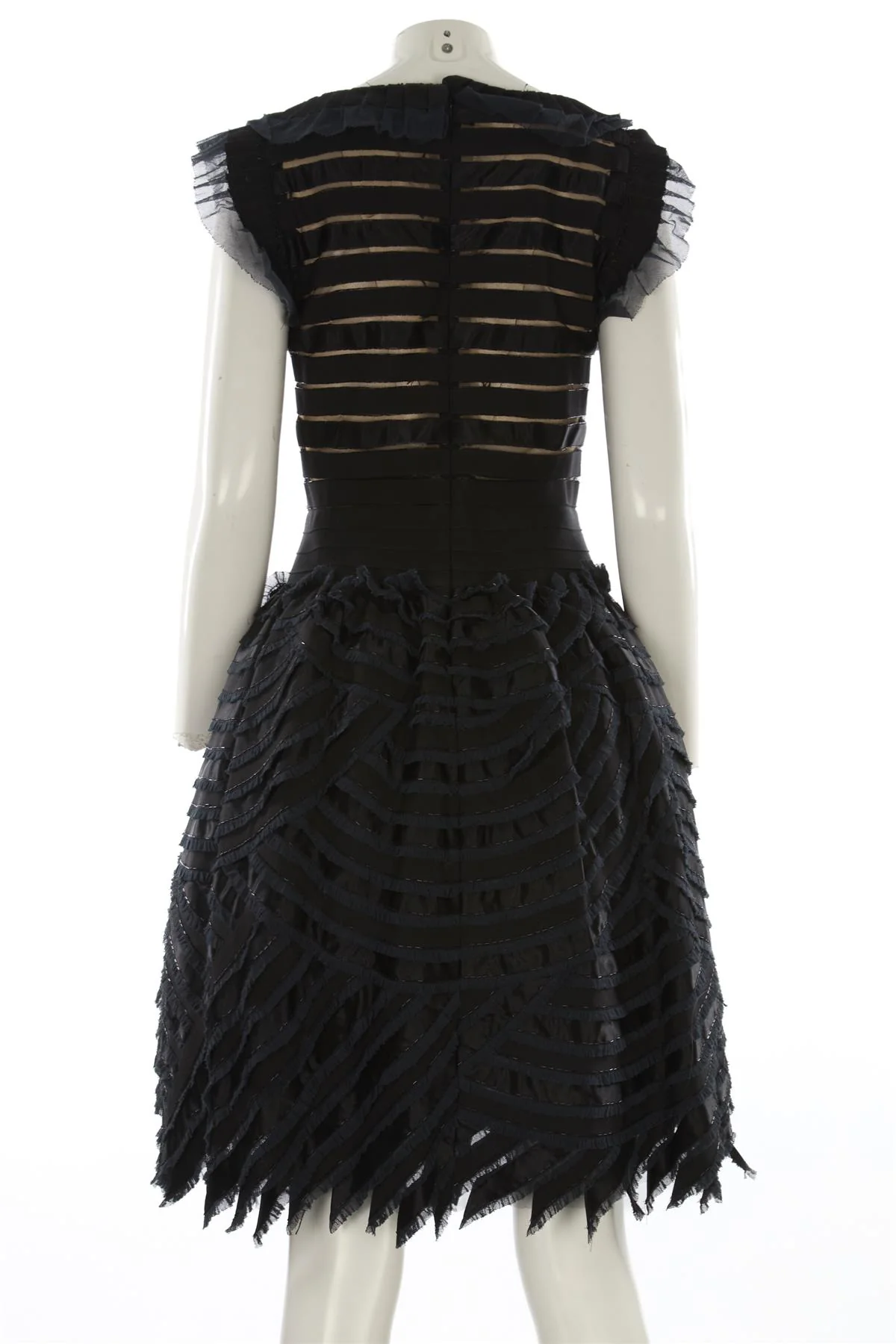 OSCAR DE LA RENTA BLACK TULLE DRESS US 4 UK 8 - Image 4