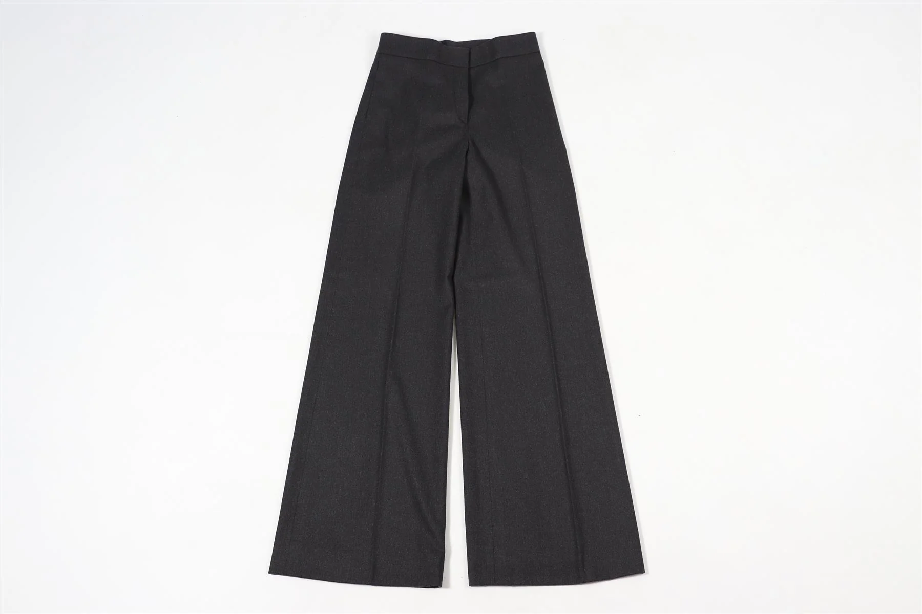 OSCAR DE LA RENTA GREY 2008 WOOL BLEND WIDE LEG PANTS US 2 UK 6 - Image 2