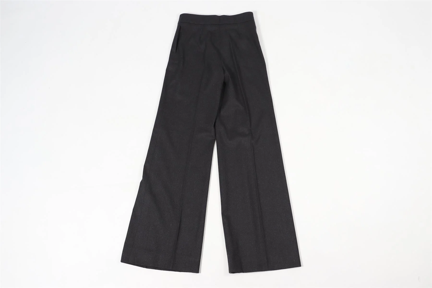 OSCAR DE LA RENTA GREY 2008 WOOL BLEND WIDE LEG PANTS US 2 UK 6 - Image 4