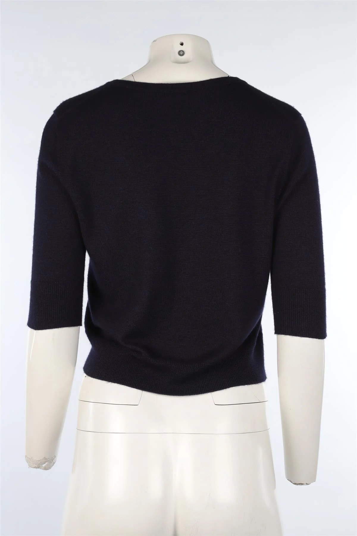OSCAR DE LA RENTA NAVY KNIT CARDIGAN SMALL - Image 4