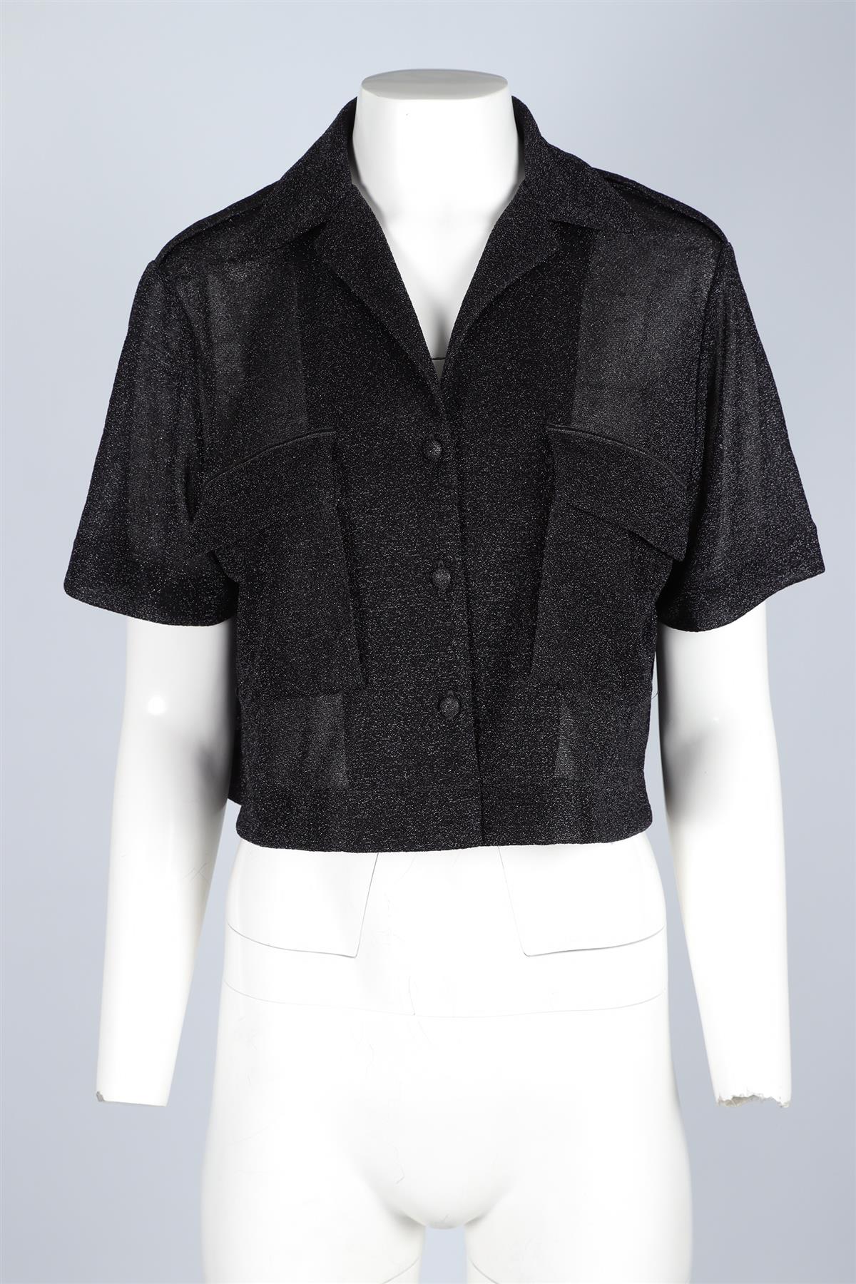 OSEREE BLACK KNIT SHIRT SMALL/MEDIUM - Image 2