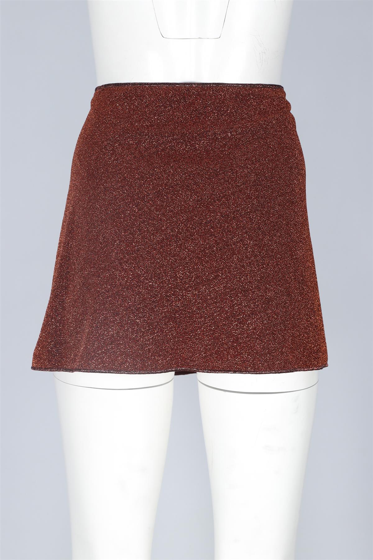 OSEREE BROWN KNIT MINI SKIRT MEDIUM - Image 4
