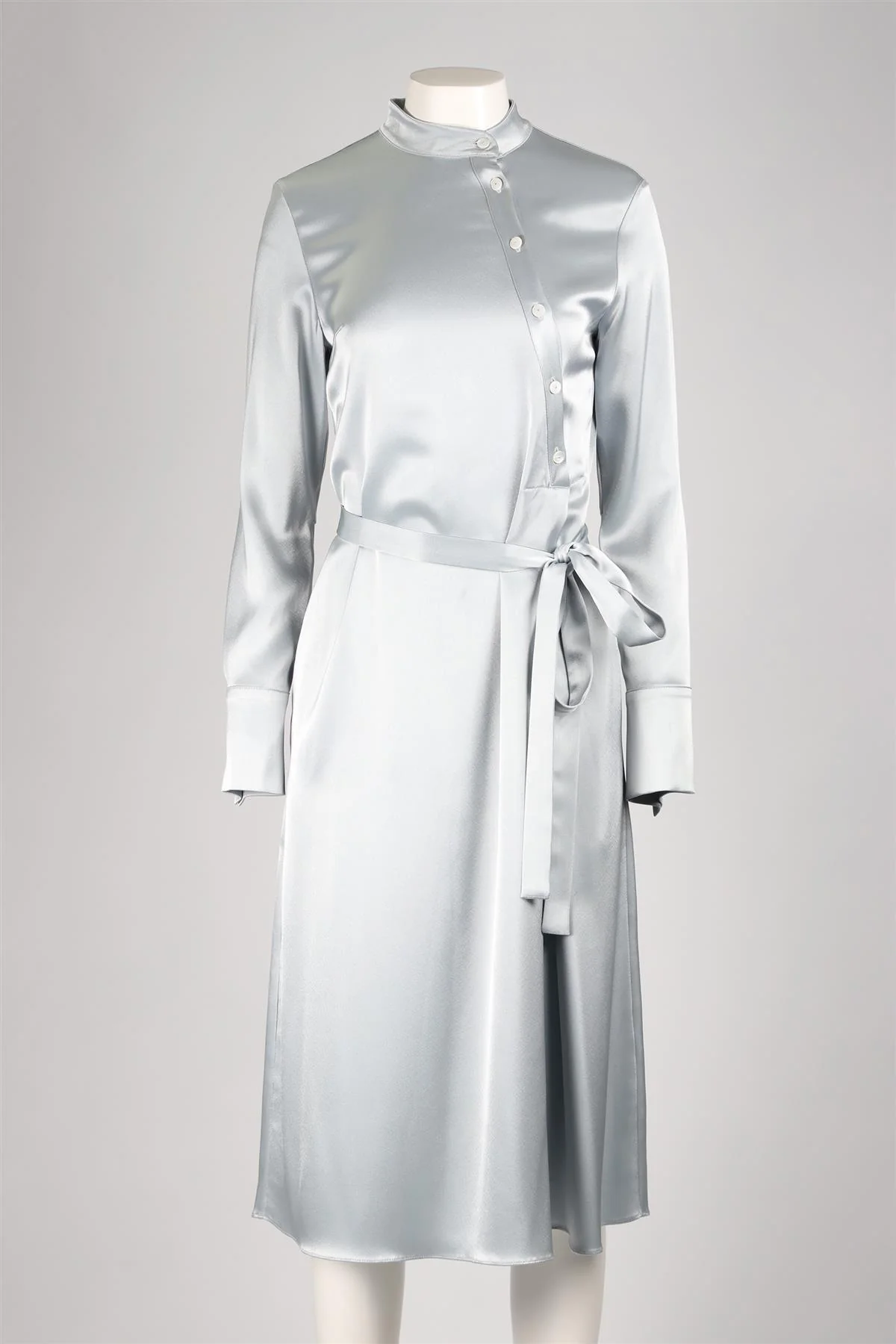 OSMAN LONDON BLUE SATIN MIDI DRESS UK 10 - Image 2