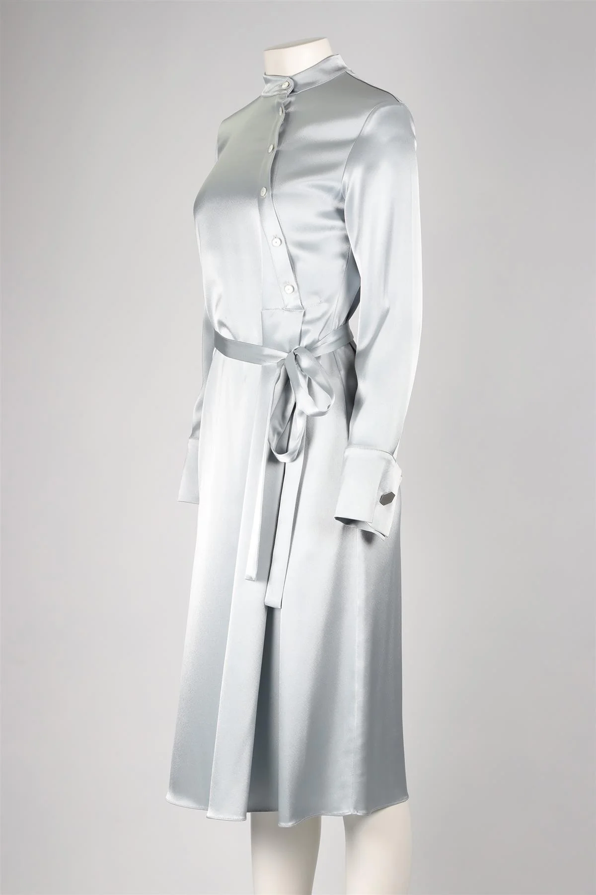 OSMAN LONDON BLUE SATIN MIDI DRESS UK 10 - Image 3
