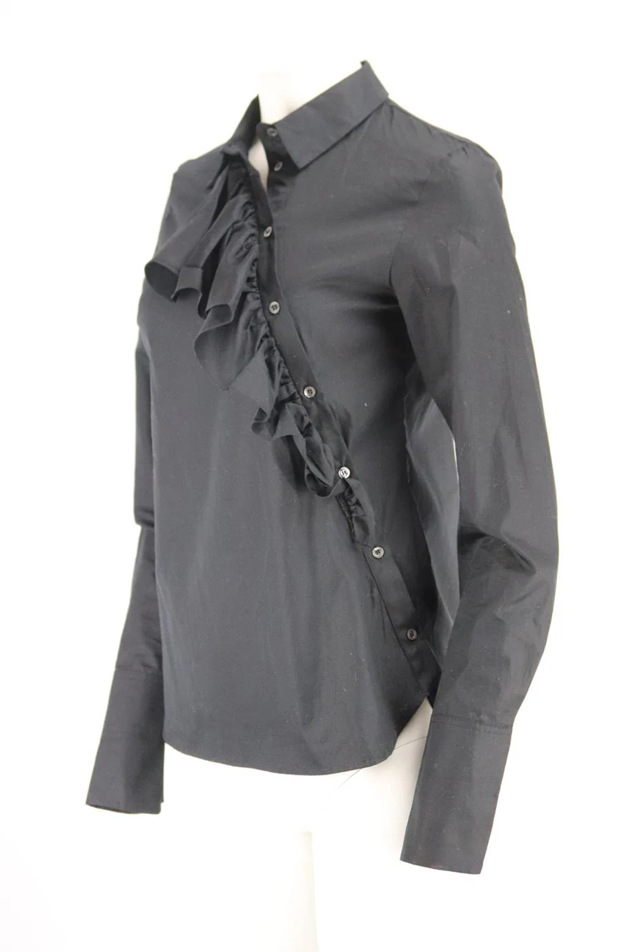 OSMAN RUFFLED COTTON SHIRT UK 10 - Image 3
