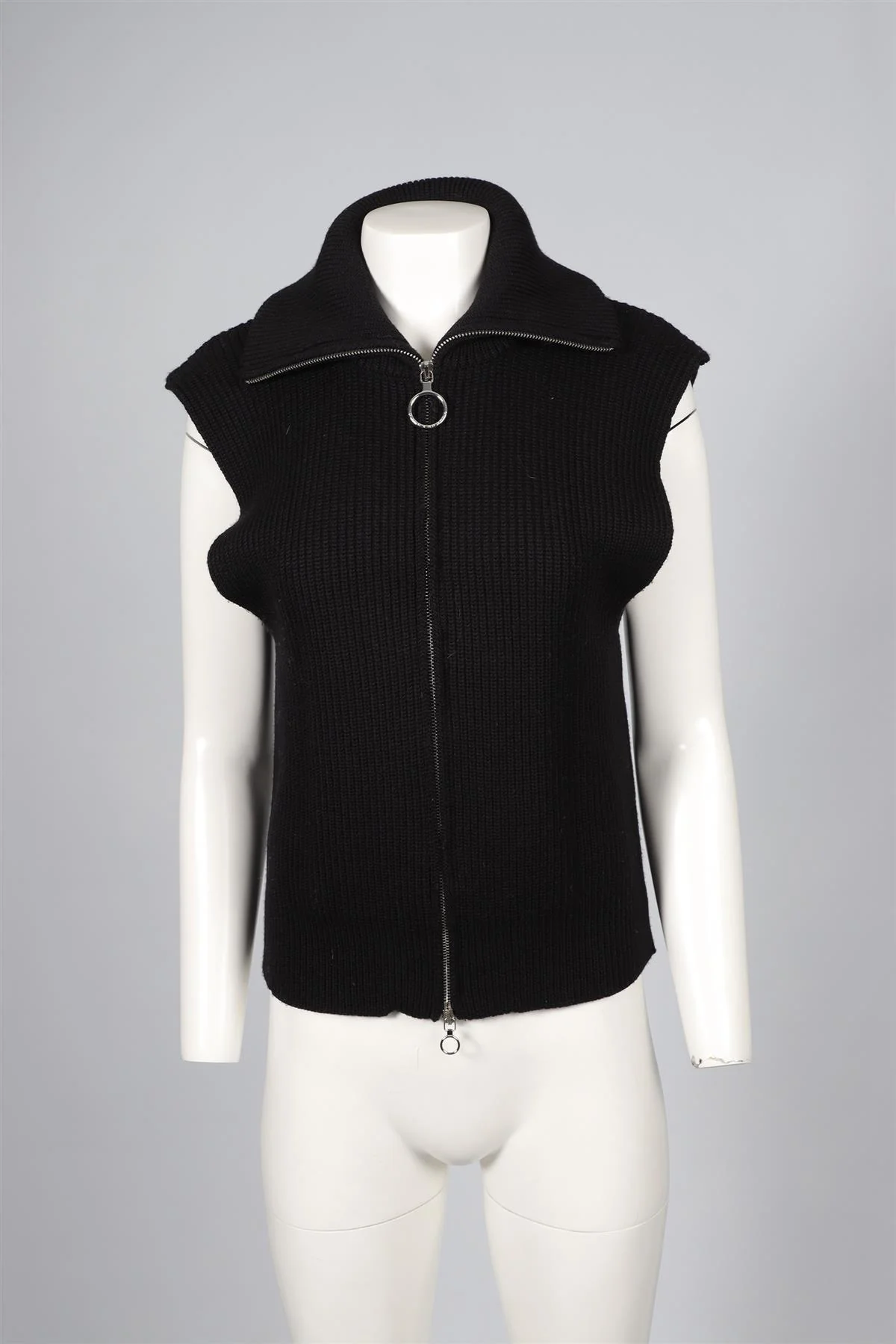 PACO RABANNA BLACK WOOL VEST XLARGE - Image 2