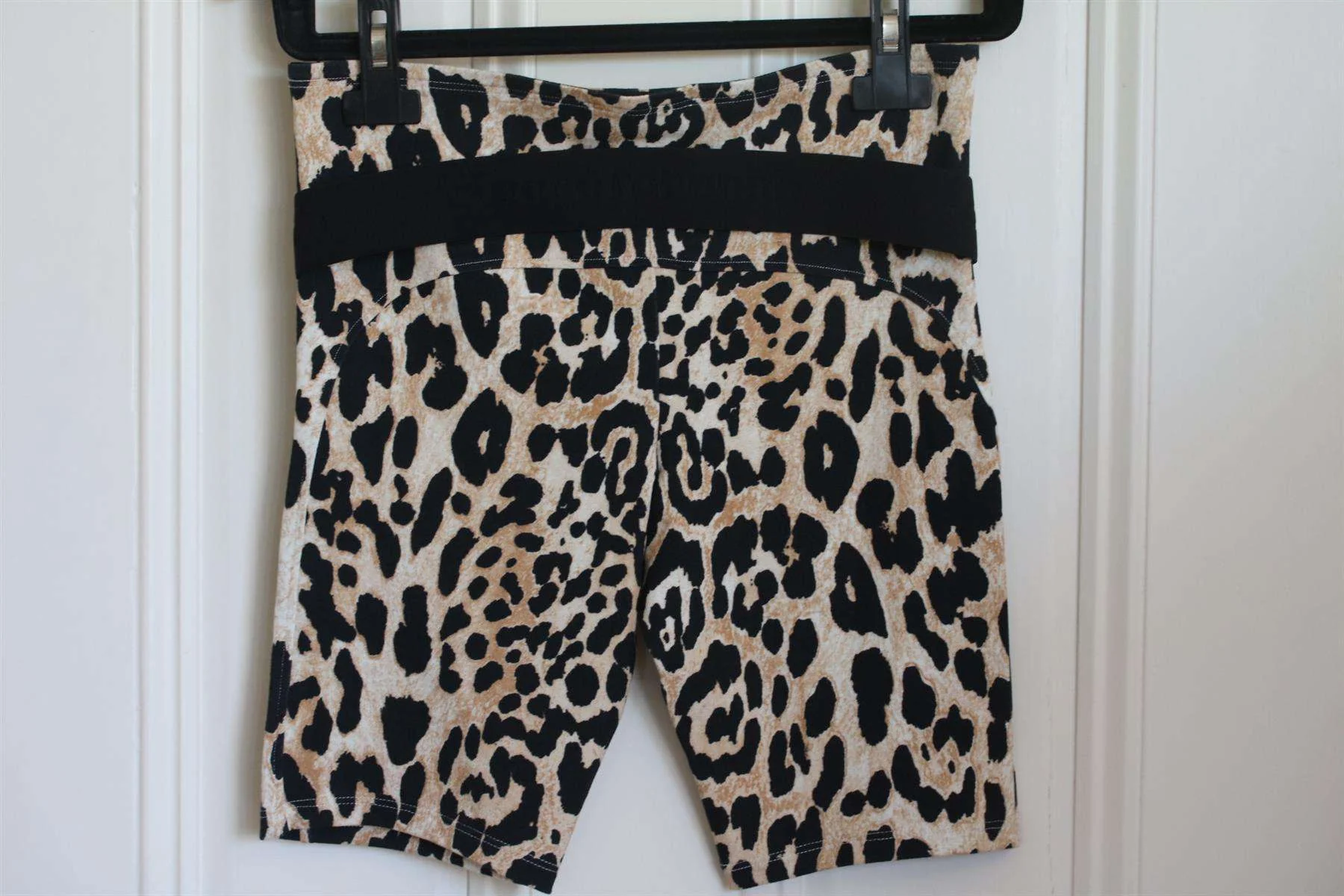 PACO RABANNE LEOPARD PRINT STRETCH JERSEY SHORTS SMALL - Image 3