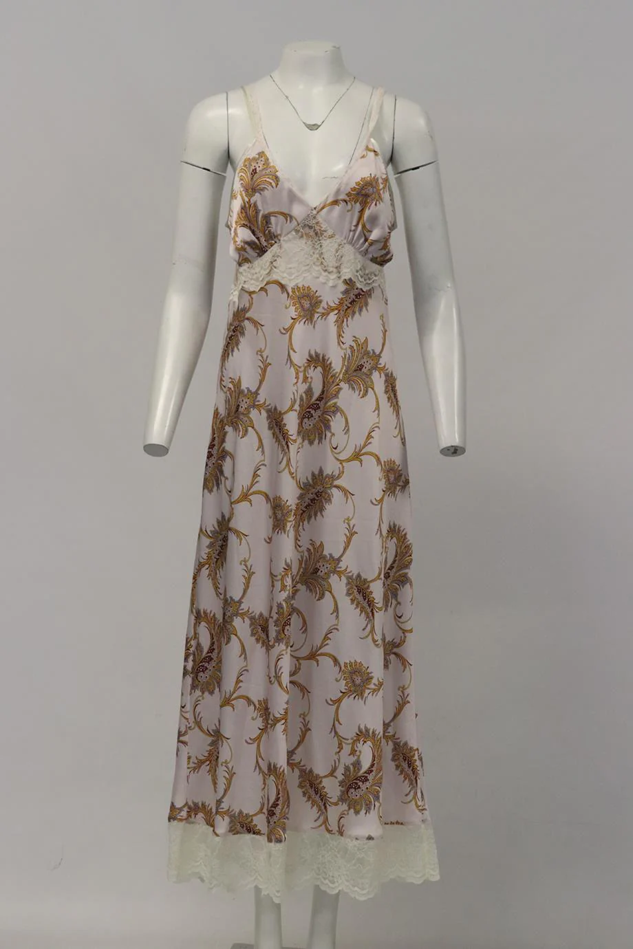 PACO RABANNE PRINTED SATIN MAXI DRESS FR 44 UK 16 - Image 2