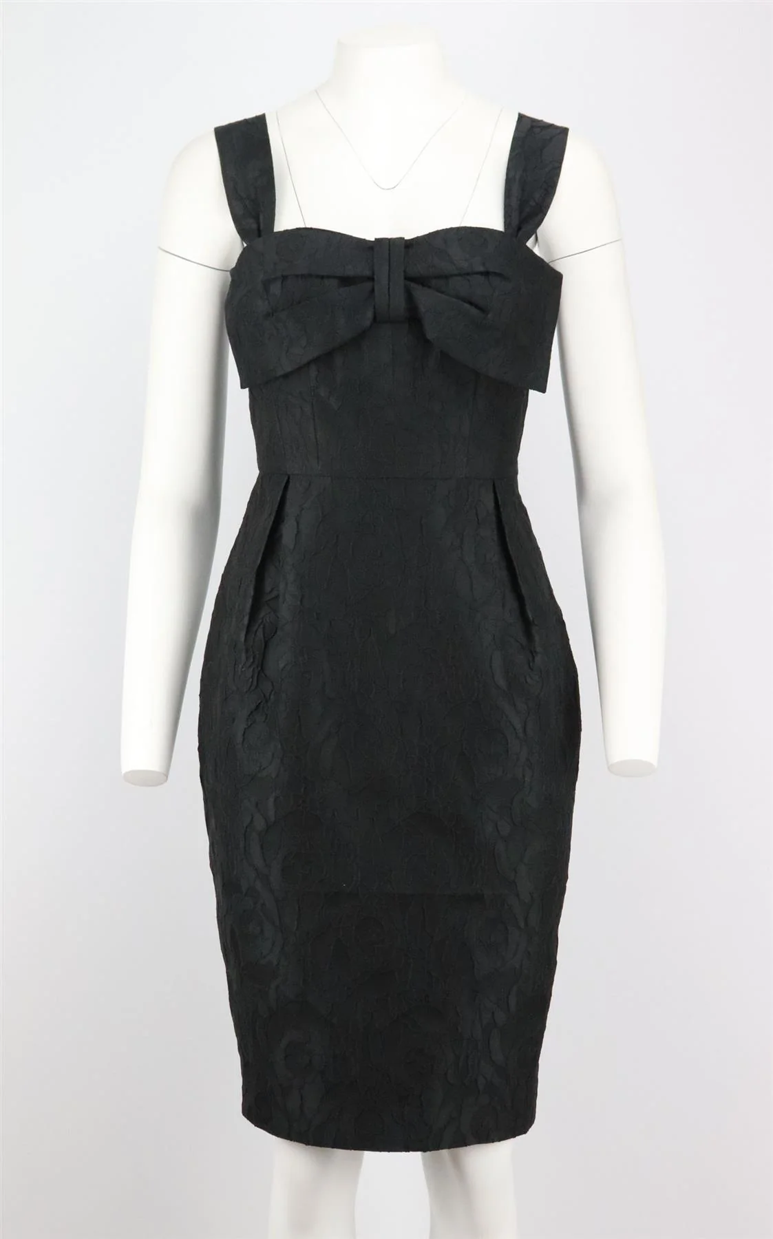 PADDY CAMPBELL VINTAGE BOW DETAILED CREPE DRESS AND JACKET UK 10 - Image 2