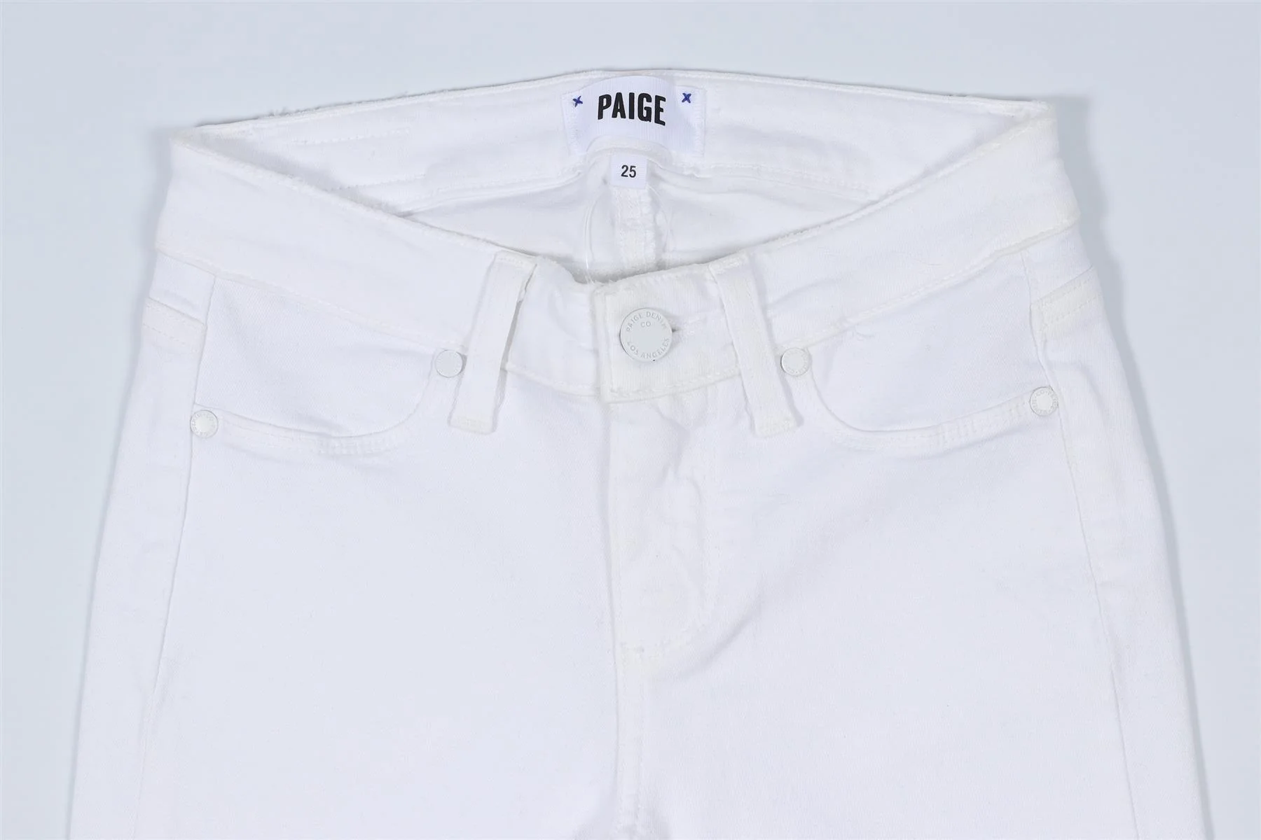PAIGE WHITE MID RISE SKINNY JEANS W25 UK 6-8 - Image 3