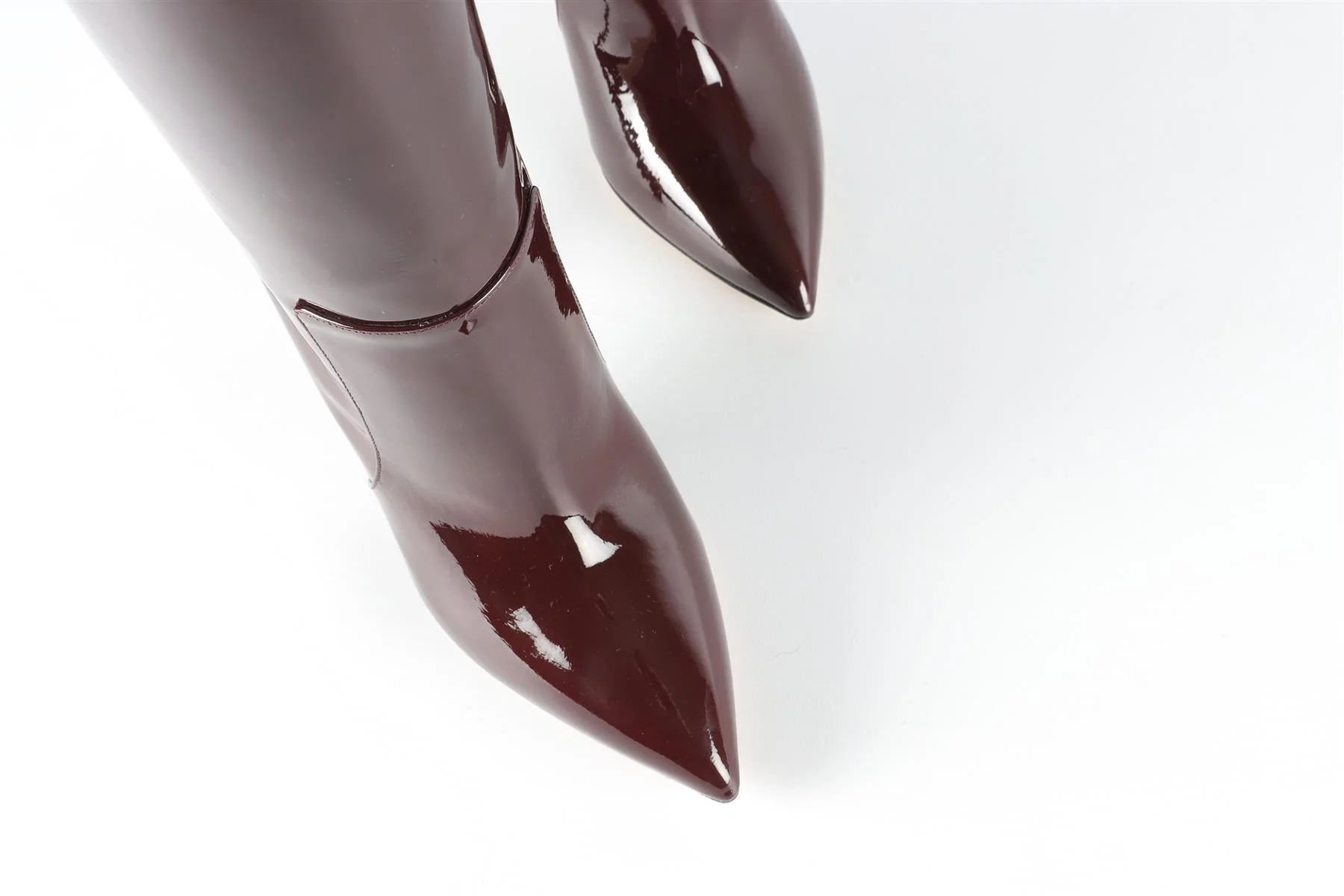PARIS TEXAS BURGUNDY PATENT LEATHER KNEE HIGH BOOTS EU 38.5 UK 5.5 US 8.5 - Image 4