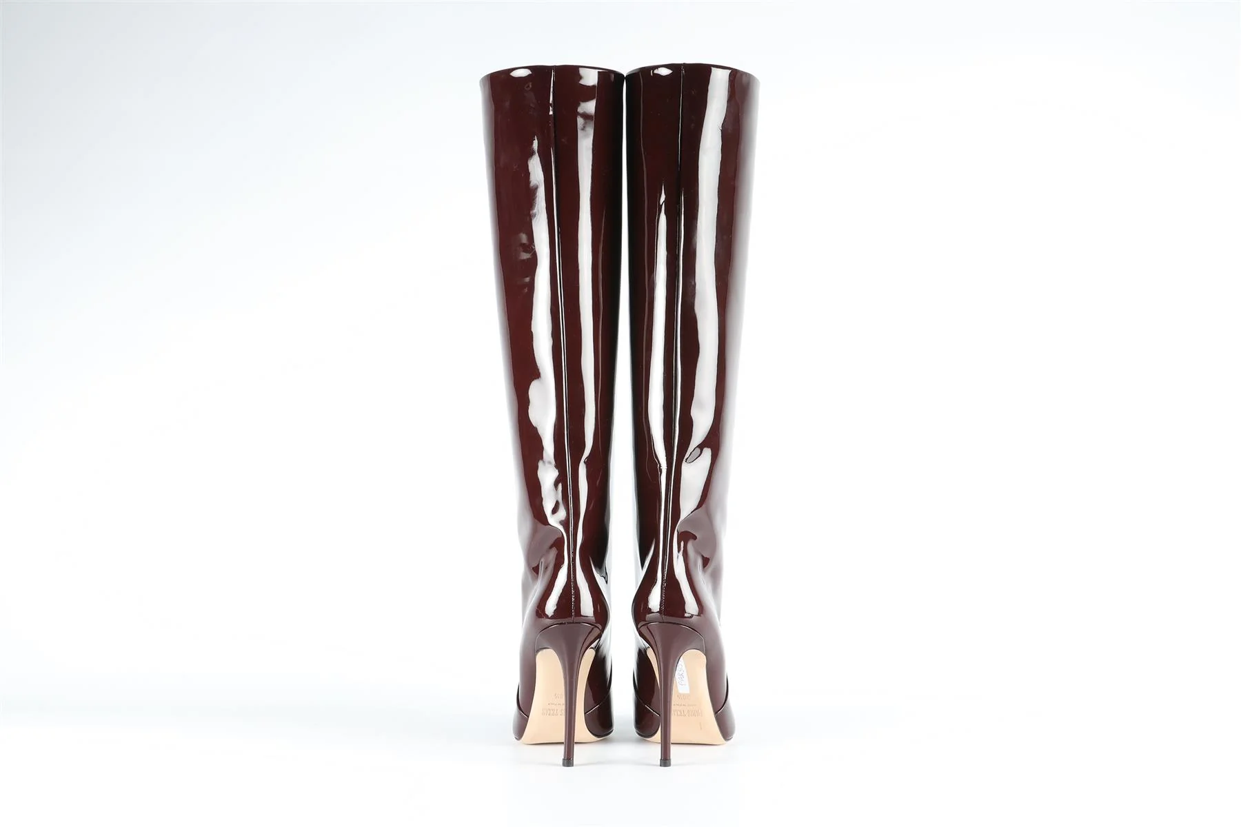 PARIS TEXAS BURGUNDY PATENT LEATHER KNEE HIGH BOOTS EU 38.5 UK 5.5 US 8.5 - Image 5