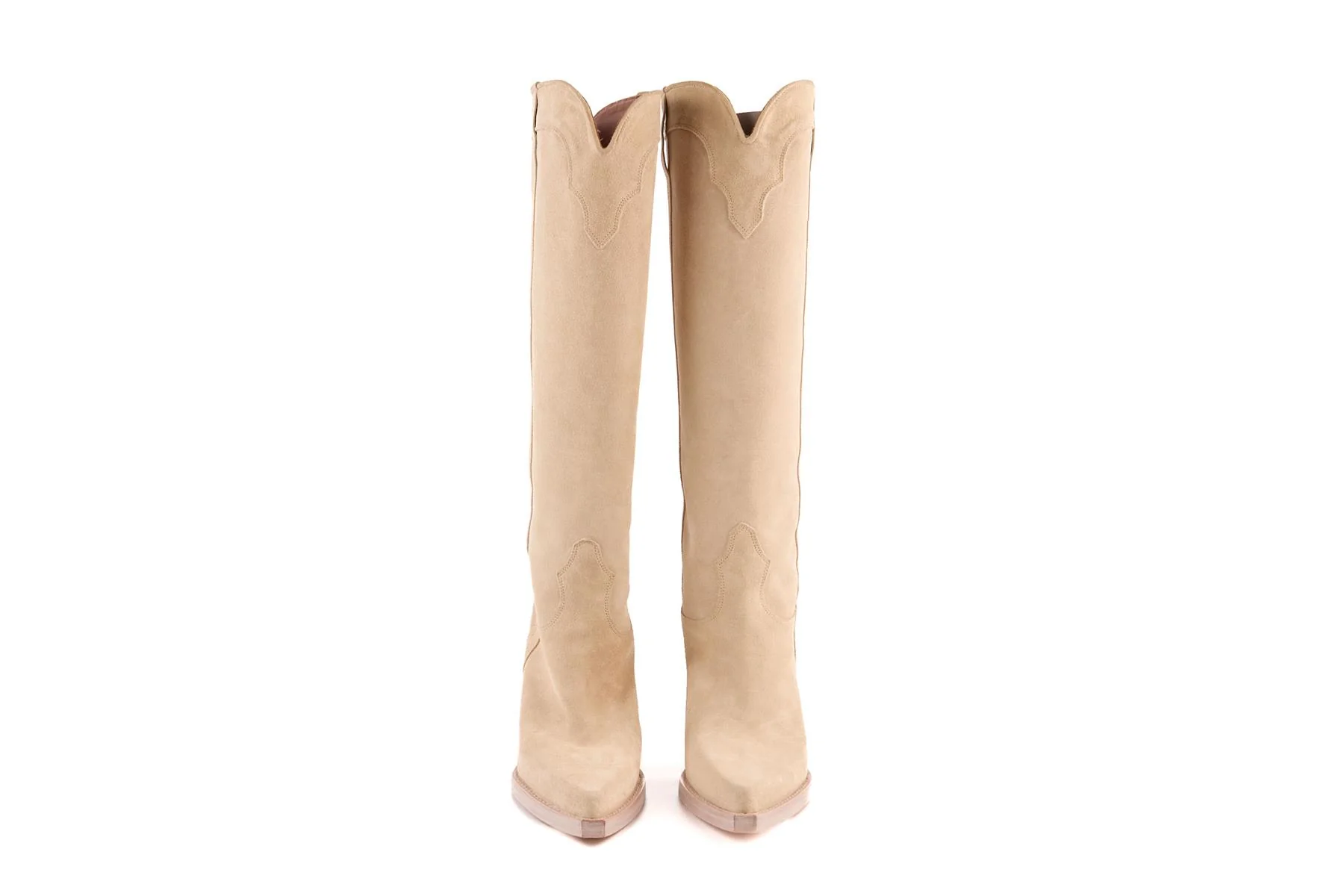 PARIS TEXAS ECRU SUEDE KNEE HIGH BOOTS EU 40 UK 7 US 10 - Image 3