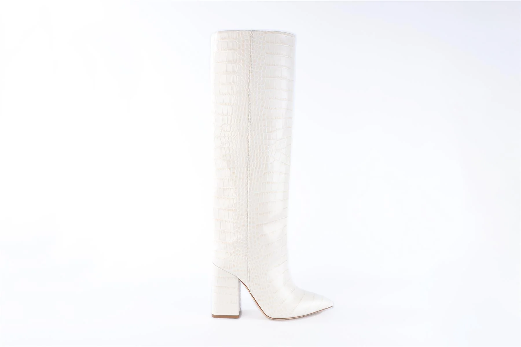 PARIS TEXAS WHITE LEATHER KNEE HIGH BOOTS EU 38 UK 5 US 8 - Image 2